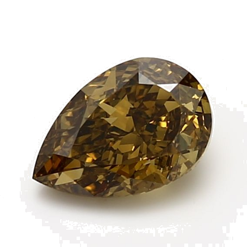 1.52 carat Fancy Deep Brown Greenish Yellow-SI2 Natūralus Pear Deimantas (1)