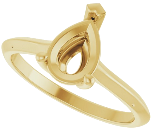 Sužadėtuvių Žiedas „Solitaire“ 585 Geltonojo Aukso Pear Shape 9mm x 6mm (5)