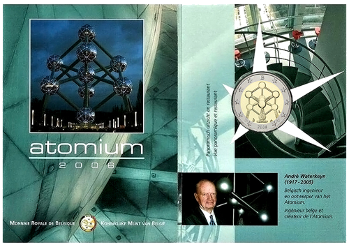 2006 Belgija Atomas 2 eurų BU moneta (2)