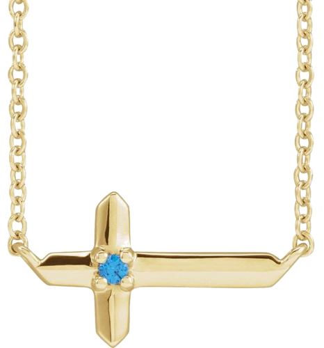 Pakabukas „Family Sideways Cross“ 14k yellow gold Round 1.5mm (3)