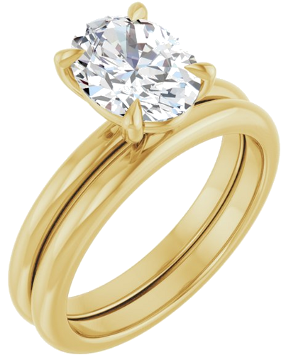 14K Yellow 9x7 mm Oval Solitaire Engagement Ring Mounting (6)