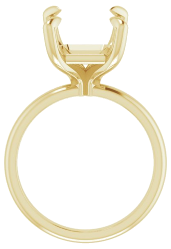 14K Yellow  12x10 mm Emerald Solitaire Engagement Ring Mounting (2)