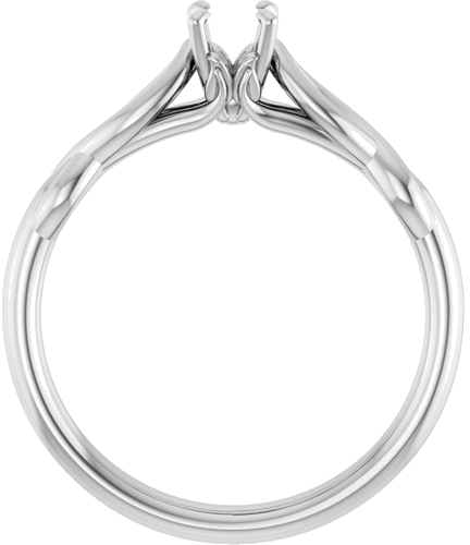 14K White  4.1 mm Round Solitaire Engagement Ring Mounting (2)