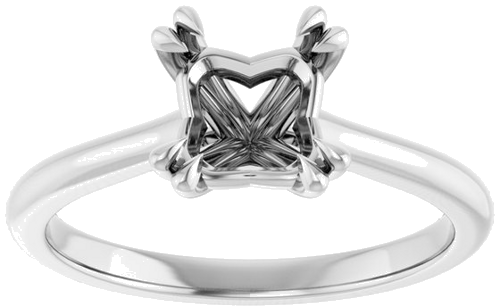 Sužadėtuvių Žiedas „Double Claw-Prong“ 14k white gold Square 6mm (3)