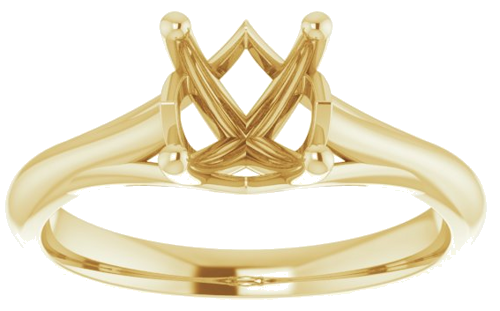 14K Yellow 7 mm Round Solitaire Engagement Ring Mounting (3)