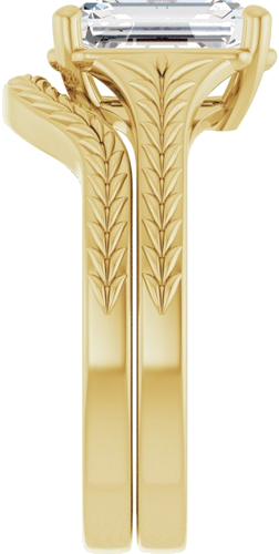 Sužadėtuvių Žiedas „Solitaire“ 14k yellow gold Emerald 8.5mm x 6.5mm (9)