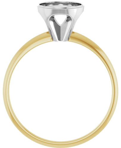14K Yellow White 7 mm Round Solitaire Engagement Ring Mounting (2)
