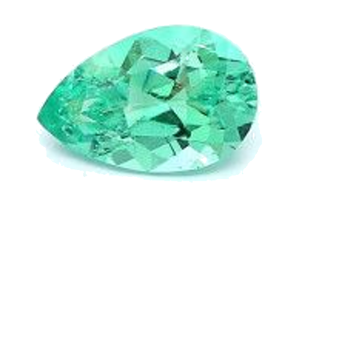 0.68 carat GREEN MODIFIEDBRILLIANT cut Pear Smaragdas (1)