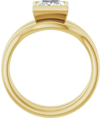 Sužadėtuvių Žiedas „Bezel-Set Solitaire“ 14k yellow gold Square 6mm (7)