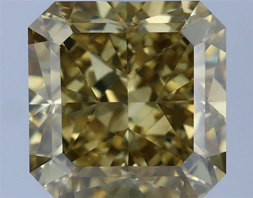 3.06 carat Fancy Dark Brown Greenish Yellow-VVS2 Natūralus Square Radiant Deimantas (1)