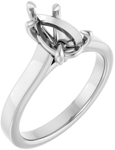Sužadėtuvių Žiedas „Claw-Prong“ 14k white gold Pear 10mm x 6mm (1)