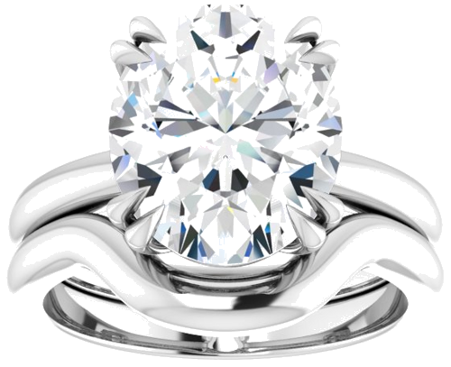 Sužadėtuvių Žiedas „Double Claw-Prong Solitaire“ 14k white gold Oval 12mm x 10mm (8)