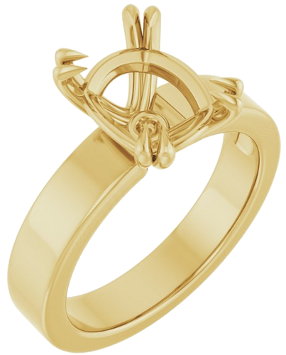 Sužadėtuvių Žiedas „Double Claw-Prong Solitaire“ 14k yellow gold Elongated Cushion 10mm x 8mm (1)