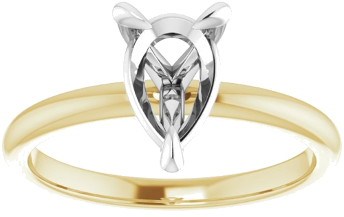 Sužadėtuvių Žiedas „Solitaire“ 585 Baltojo Ir Geltonojo Aukso Pear Shape 9mm x 6mm (3)