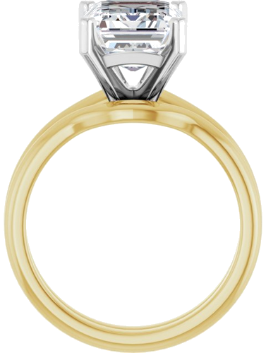 Sužadėtuvių Žiedas 14k yellow/white gold Emerald 10mm x 8mm (7)