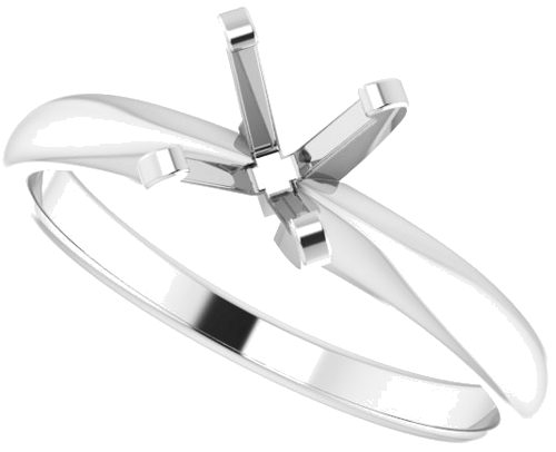 Sužadėtuvių Žiedas „Solitaire“ 585 Baltojo Aukso Round 6mm (5)