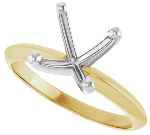 Sužadėtuvių Žiedas „Light Solitaire“ 585 Baltojo Ir Geltonojo Aukso Round 8.6mm x 9.1mm (5)