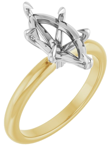 Sužadėtuvių Žiedas „Solitaire“ 14k yellow/white gold Marquise 13mm x 6.5mm (1)
