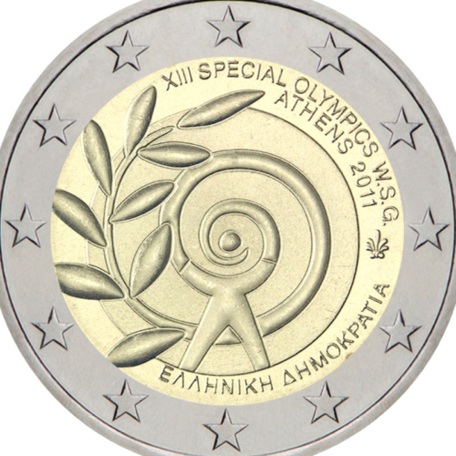 2011 Grieķijas Speciālo olimpisko spēļu 2 eiro monēta (2)