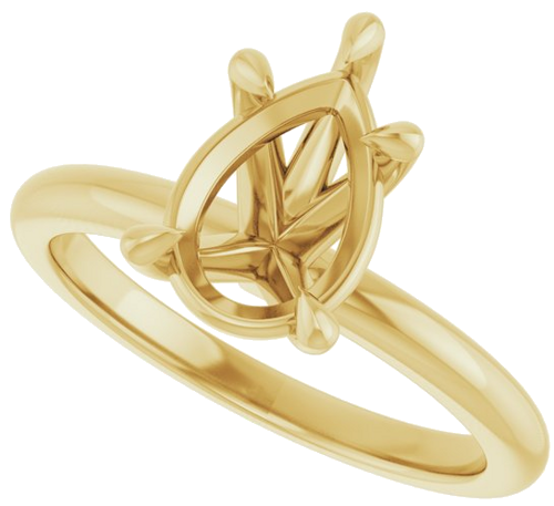 14K Yellow 10x7 mm Pear Solitaire Engagement Ring Mounting (5)