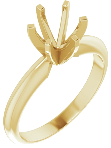 Sužadėtuvių Žiedas „Light Solitaire“ 585 Geltonojo Aukso Round 6mm x 6.6mm (1)