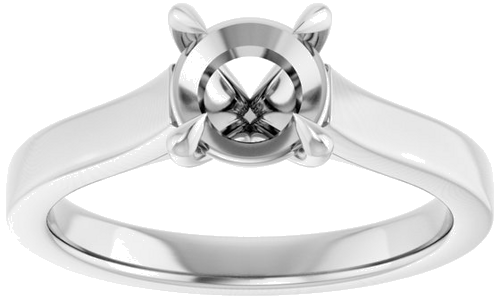 Sužadėtuvių Žiedas „Claw-Prong“ 14k white gold Round 6.5mm (3)