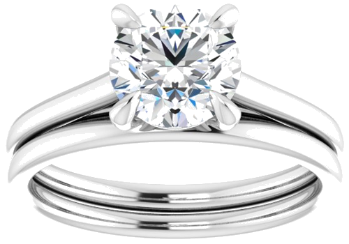 Platinum  7 mm Round Solitaire Engagement Ring Mounting (8)