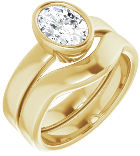 Sužadėtuvių Žiedas „Solitaire“ 585 Geltonojo Aukso Oval 8mm x 6mm (6)