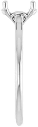 14K White  8x6 mm Oval Solitaire Engagement Ring Mounting (4)