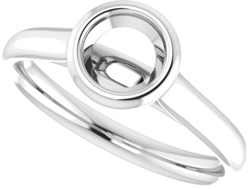 14K White  5.5 mm Round Solitaire Engagement Ring Mounting (5)