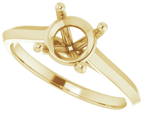 14K Yellow 7 mm Round Solitaire Engagement Ring Mounting (5)