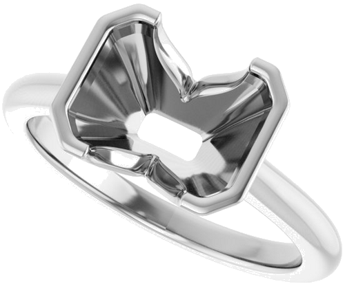 Sužadėtuvių Žiedas „Half-Bezel Solitaire“ 950 Platinos Emerald 9mm x 7mm (5)