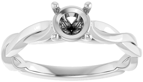 Sužadėtuvių Žiedas „Infinity-Inspired“ 14k white gold Round 5.5mm (3)