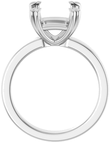 Sužadėtuvių Žiedas „Double Claw-Prong Solitaire“ 14k white gold Emerald 11mm x 9mm (2)
