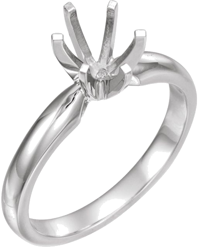 Sužadėtuvių Žiedas „Solitaire“ 585 Baltojo Aukso Round 5.7mm x 6mm (1)