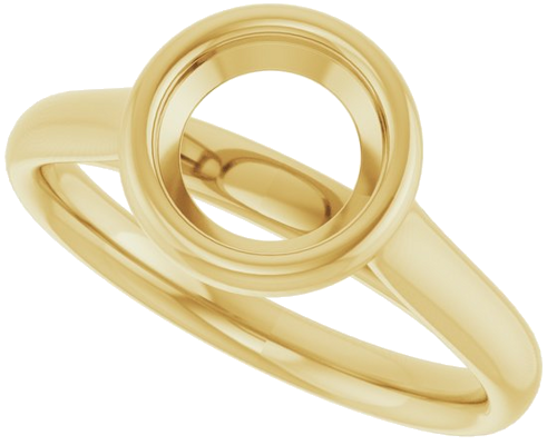 Sužadėtuvių Žiedas „Bezel-Set Solitaire“ 585 Geltonojo Aukso Round 7mm (5)