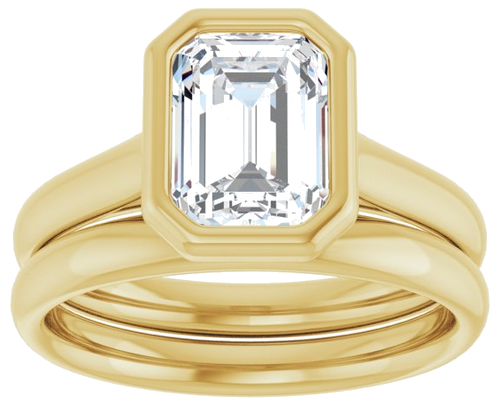 14K Yellow  8x6 mm Emerald Solitaire Engagement Ring Mounting (8)