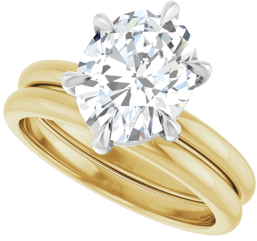 Sužadėtuvių Žiedas „Claw-Prong“ 14k yellow/white gold Oval 10mm x 8mm (10)