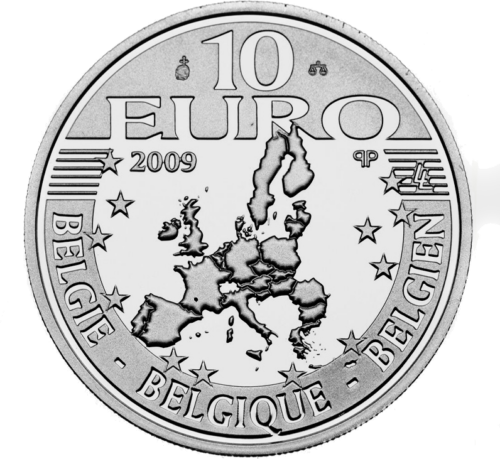 2009 Erazmas Roterdamietis Belgija sidabrinė moneta (2)