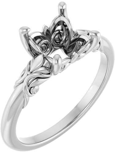 Sužadėtuvių Žiedas „Solitaire“ 14k white gold Square 6.5mm (1)