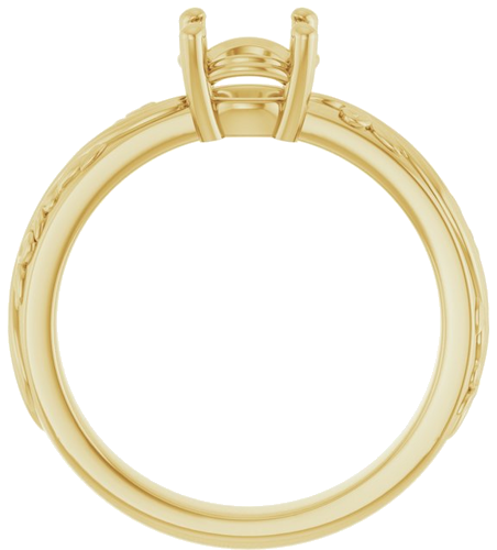 Sužadėtuvių Žiedas „Solitaire Sculptural“ 14k yellow gold Round 6.5mm (2)