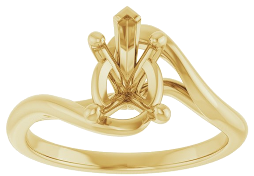 Sužadėtuvių Žiedas „Bypass“ 10k yellow gold Pear 9mm x 6mm (3)
