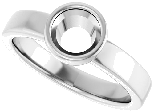 Sužadėtuvių Žiedas „Bezel-Set Solitaire“ 14k white gold Round 5.8mm (5)