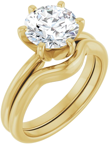 14K Yellow  8.2 mm Round Solitaire Engagement Ring Mounting (6)