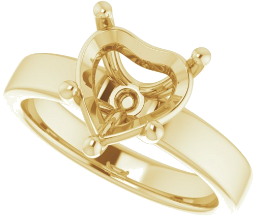 Sužadėtuvių Žiedas „Solitaire“ 14k yellow gold Heart 9mm (5)