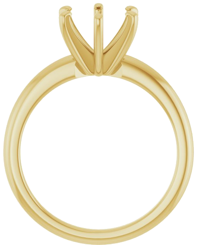 14K Yellow  8 mm Round Solitaire Engagement Ring Mounting (2)