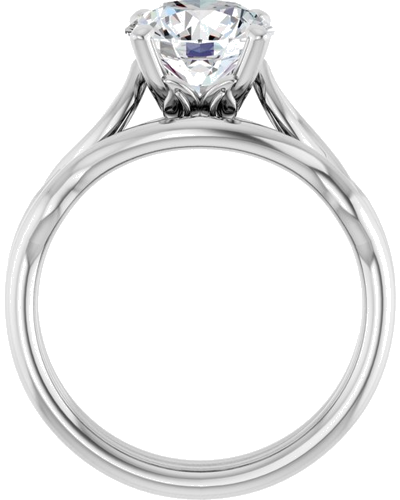 Sužadėtuvių Žiedas „Solitaire“ 585 Baltojo Aukso Round 8mm (7)