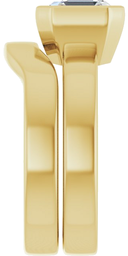 14K Yellow 7 mm Asscher Solitaire Engagement Ring Mounting (9)