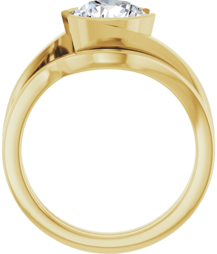 Sužadėtuvių Žiedas „Half-Bezel Solitaire“ 14k yellow gold Round 8mm (7)