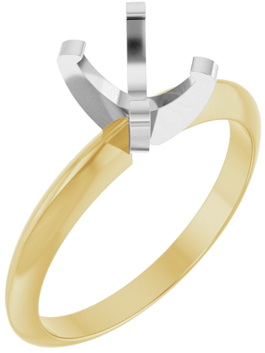 Sužadėtuvių Žiedas „Solitaire“ 585 Baltojo Ir Geltonojo Aukso Oval 7mm x 5mm (1)